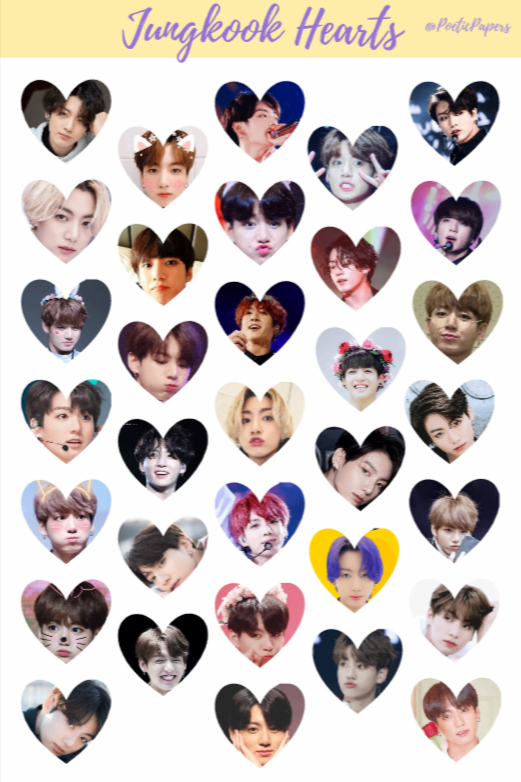 BTS Member Heart Stickers