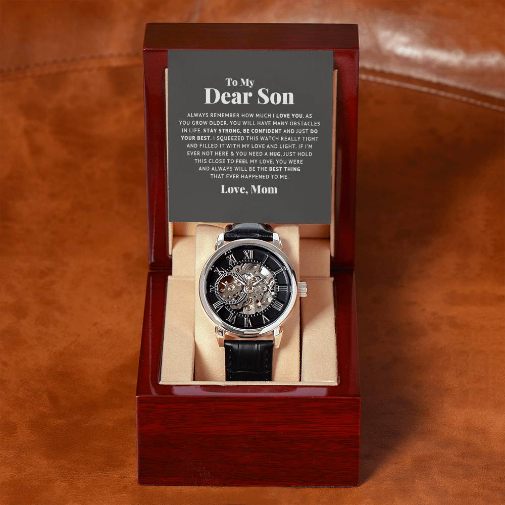 An meinen lieben Sohn Denk immer daran, dass ich dich liebe – Durchbrochene Uhr