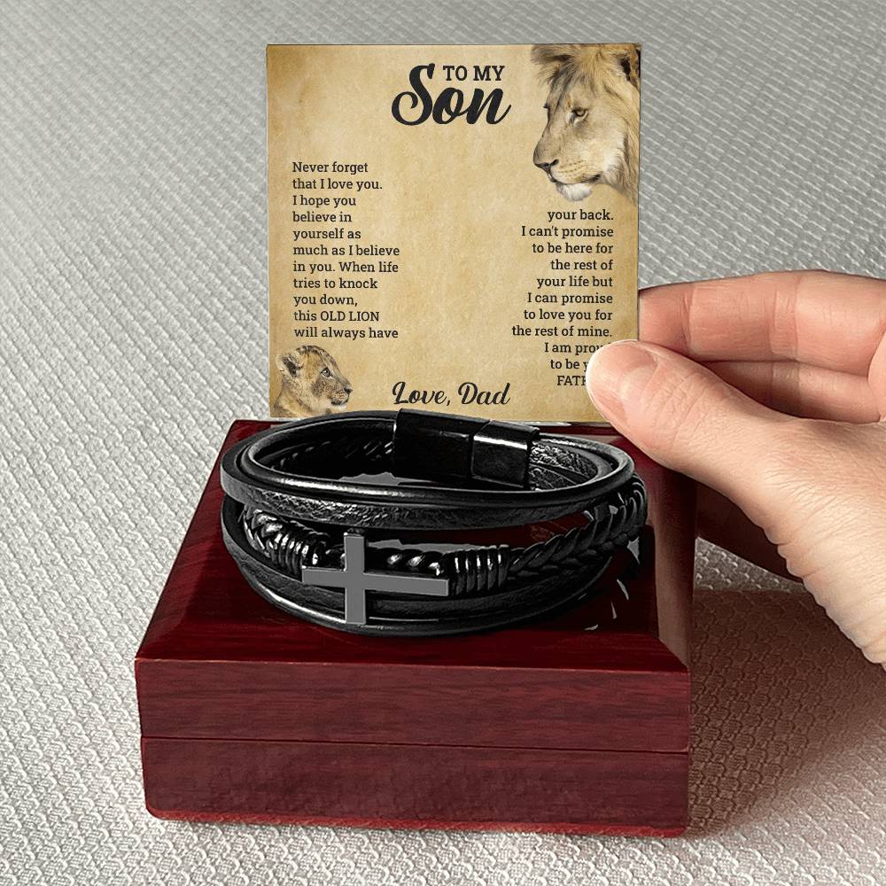 An meinen Sohn - Kreuz Armband