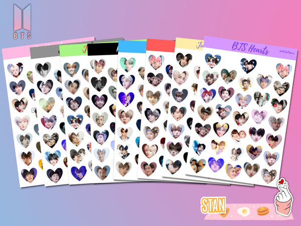 Kpop Heart Sticker Sheets