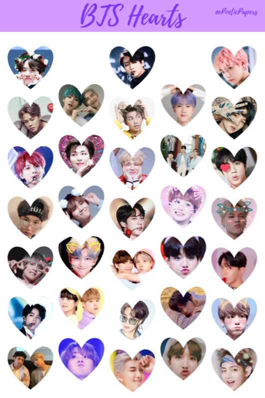 BTS Member Heart Stickers