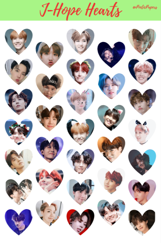 BTS Member Heart Stickers