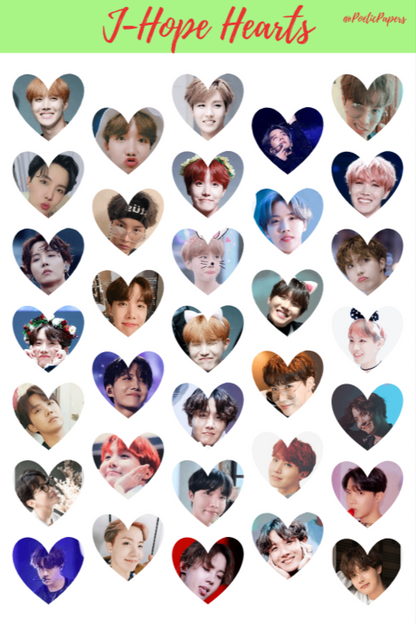 BTS Member Heart Stickers