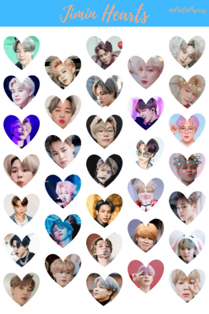 BTS Member Heart Stickers