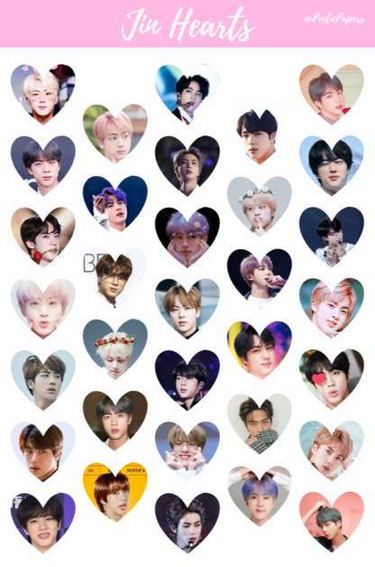 BTS Member Heart Stickers