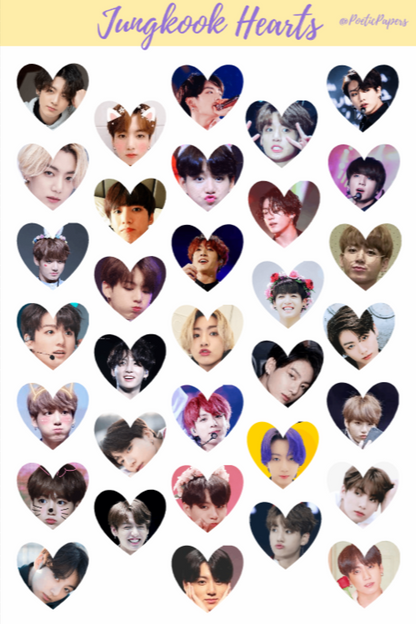 BTS Member Heart Stickers
