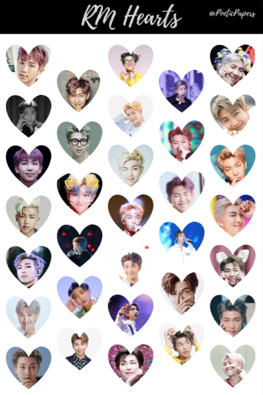 BTS Member Heart Stickers