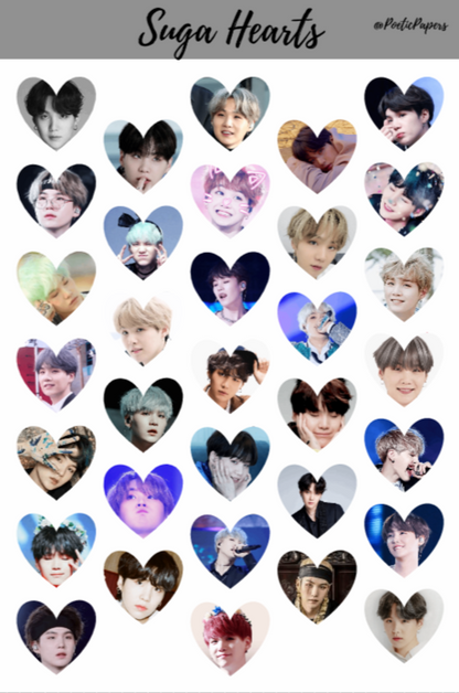 BTS Member Heart Stickers