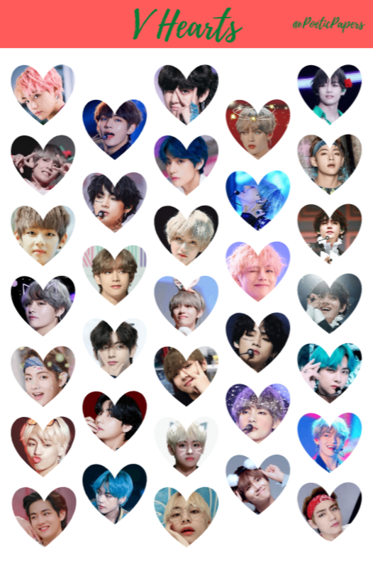 BTS Member Heart Stickers