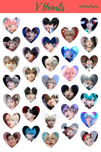 BTS Member Heart Stickers