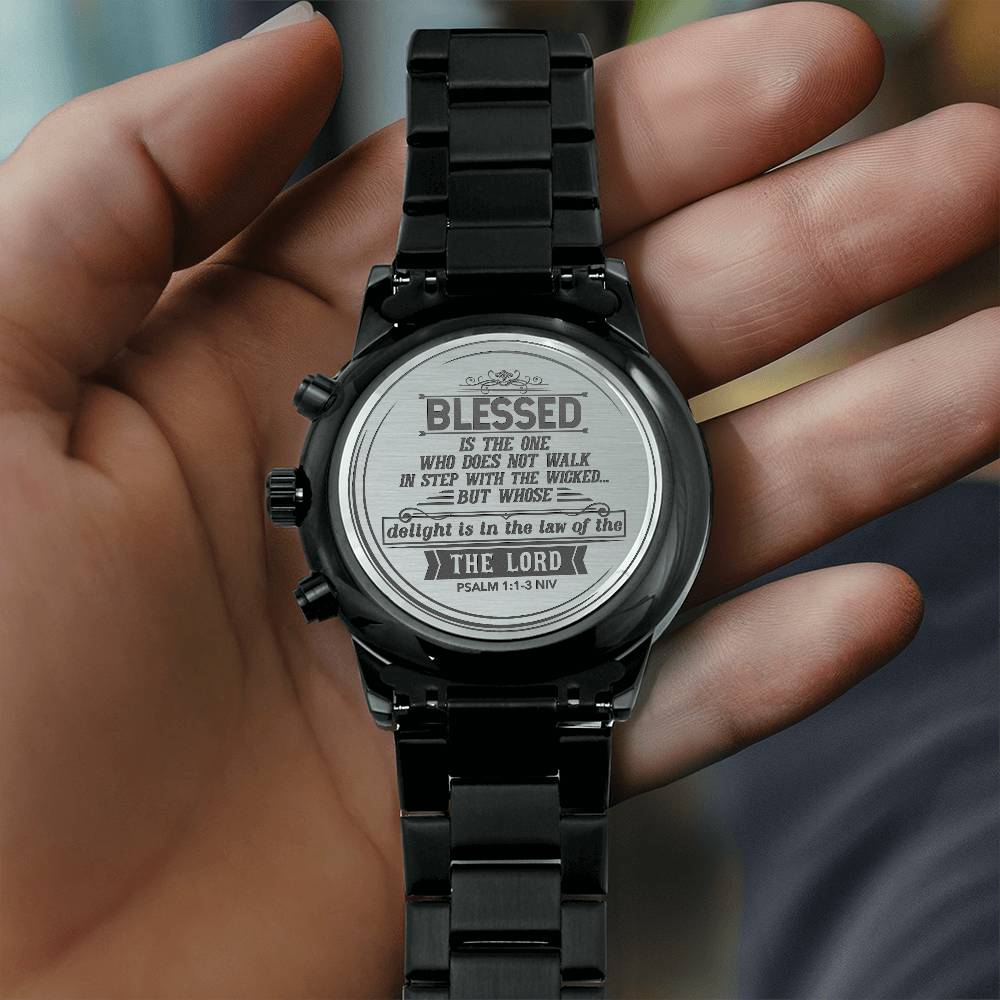 Gesegnet ist, wer ... (Psalm 11-3 NIV) – Herrenuhr