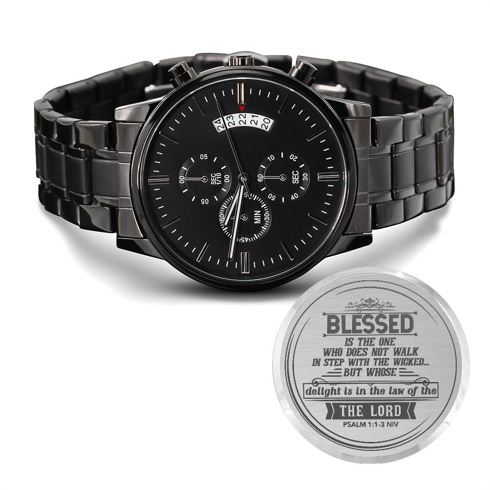 Gesegnet ist, wer ... (Psalm 11-3 NIV) – Herrenuhr