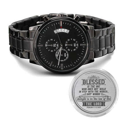 Gesegnet ist, wer ... (Psalm 11-3 NIV) – Herrenuhr