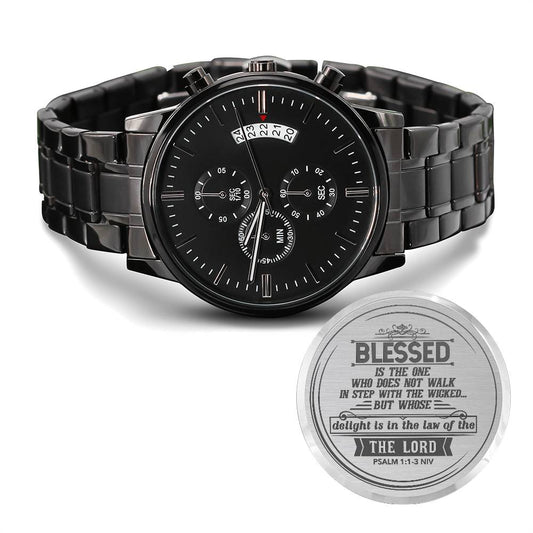 Gesegnet ist, wer ... (Psalm 11-3 NIV) – Herrenuhr