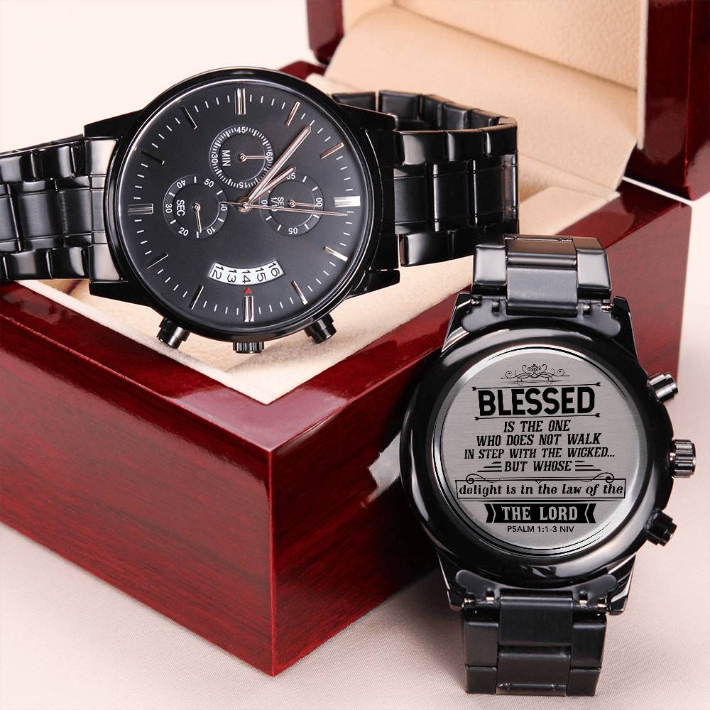 Gesegnet ist, wer ... (Psalm 11-3 NIV) – Herrenuhr