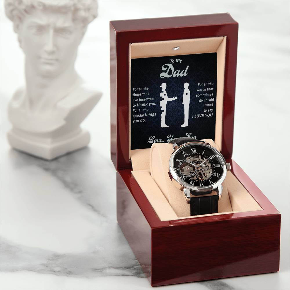 An meinen lieben Papa Denk immer daran, dass ich dich liebe – Durchbrochene Uhr