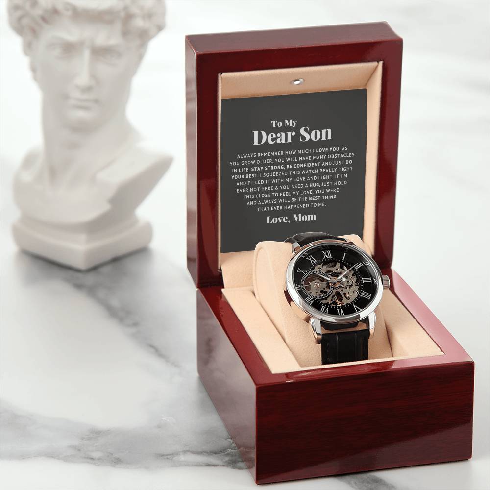 An meinen lieben Sohn Denk immer daran, dass ich dich liebe – Durchbrochene Uhr