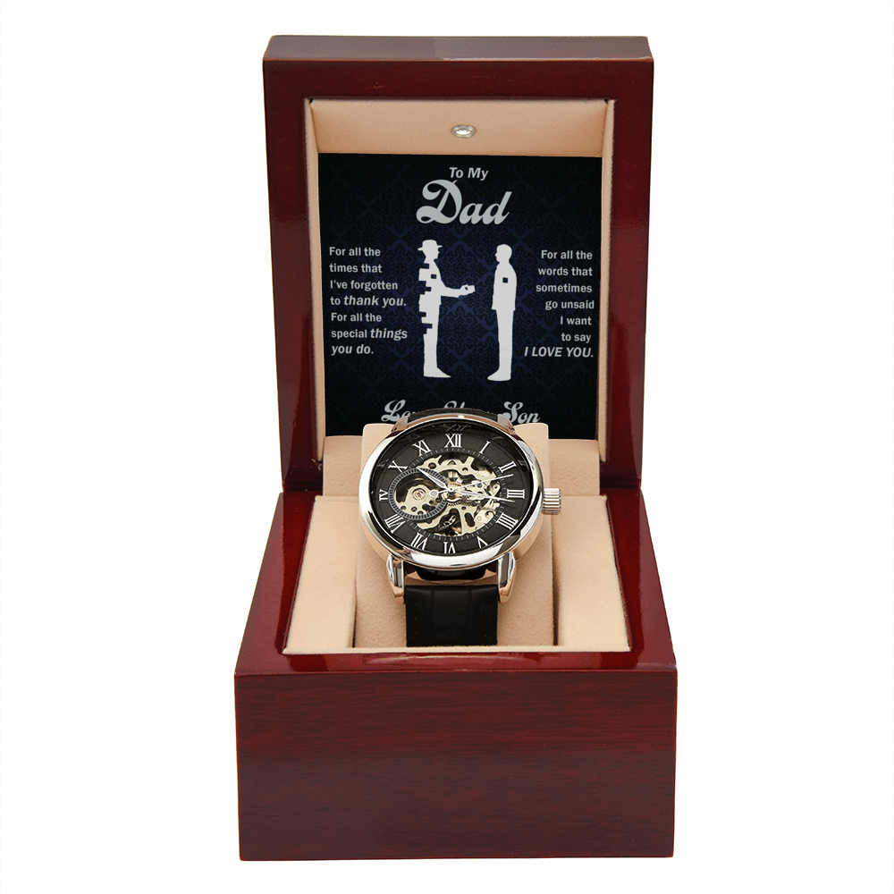 An meinen lieben Papa Denk immer daran, dass ich dich liebe – Durchbrochene Uhr