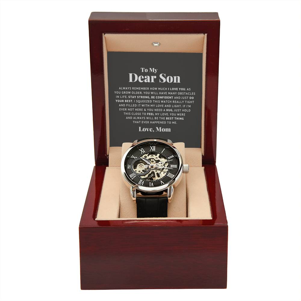 An meinen lieben Sohn Denk immer daran, dass ich dich liebe – Durchbrochene Uhr