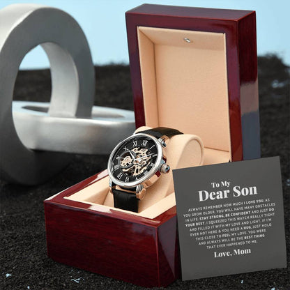An meinen lieben Sohn Denk immer daran, dass ich dich liebe – Durchbrochene Uhr