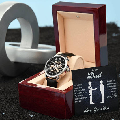 An meinen lieben Papa Denk immer daran, dass ich dich liebe – Durchbrochene Uhr