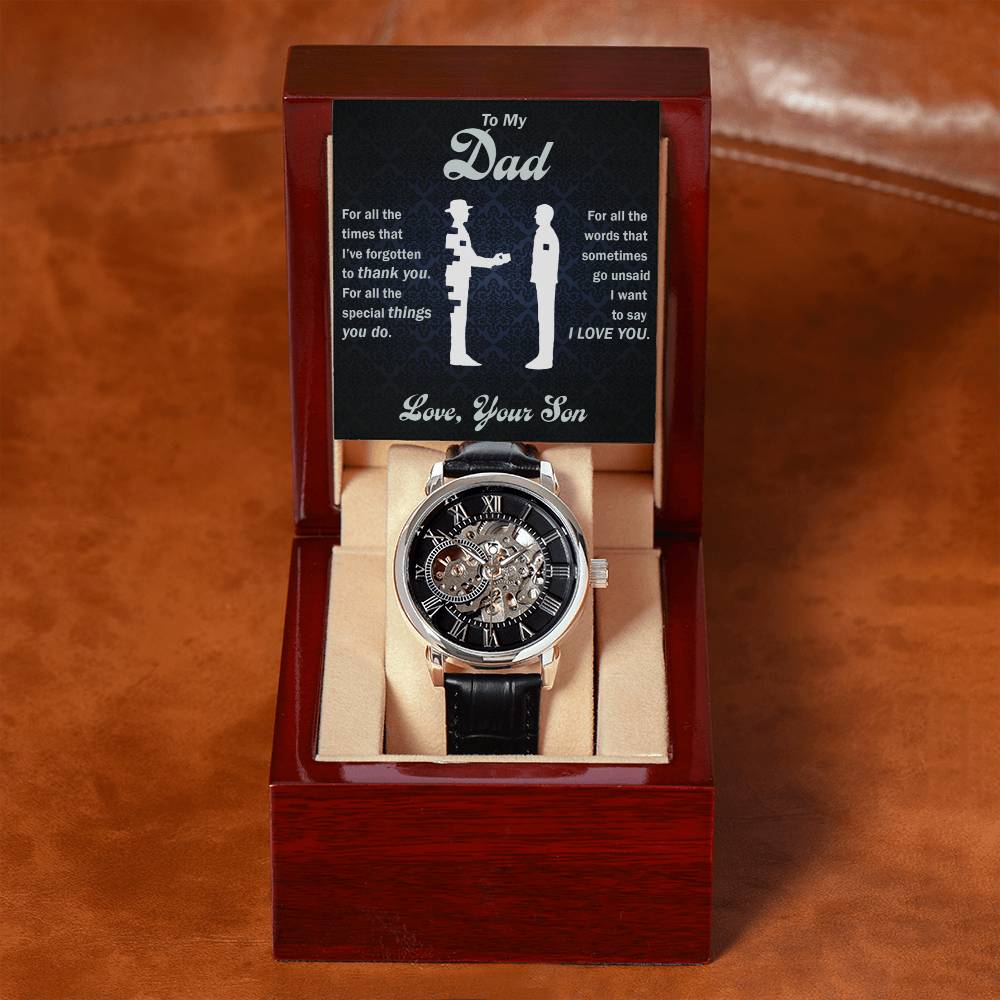 An meinen lieben Papa Denk immer daran, dass ich dich liebe – Durchbrochene Uhr