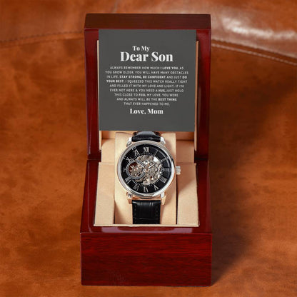 An meinen lieben Sohn Denk immer daran, dass ich dich liebe – Durchbrochene Uhr