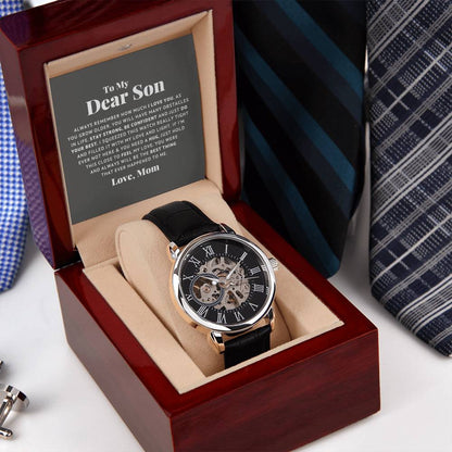 An meinen lieben Sohn Denk immer daran, dass ich dich liebe – Durchbrochene Uhr