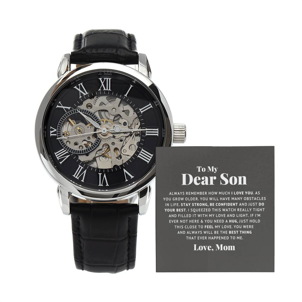An meinen lieben Sohn Denk immer daran, dass ich dich liebe – Durchbrochene Uhr