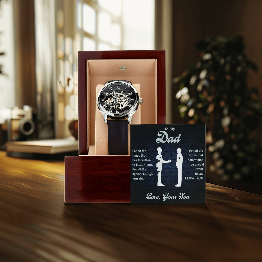 An meinen lieben Papa Denk immer daran, dass ich dich liebe – Durchbrochene Uhr