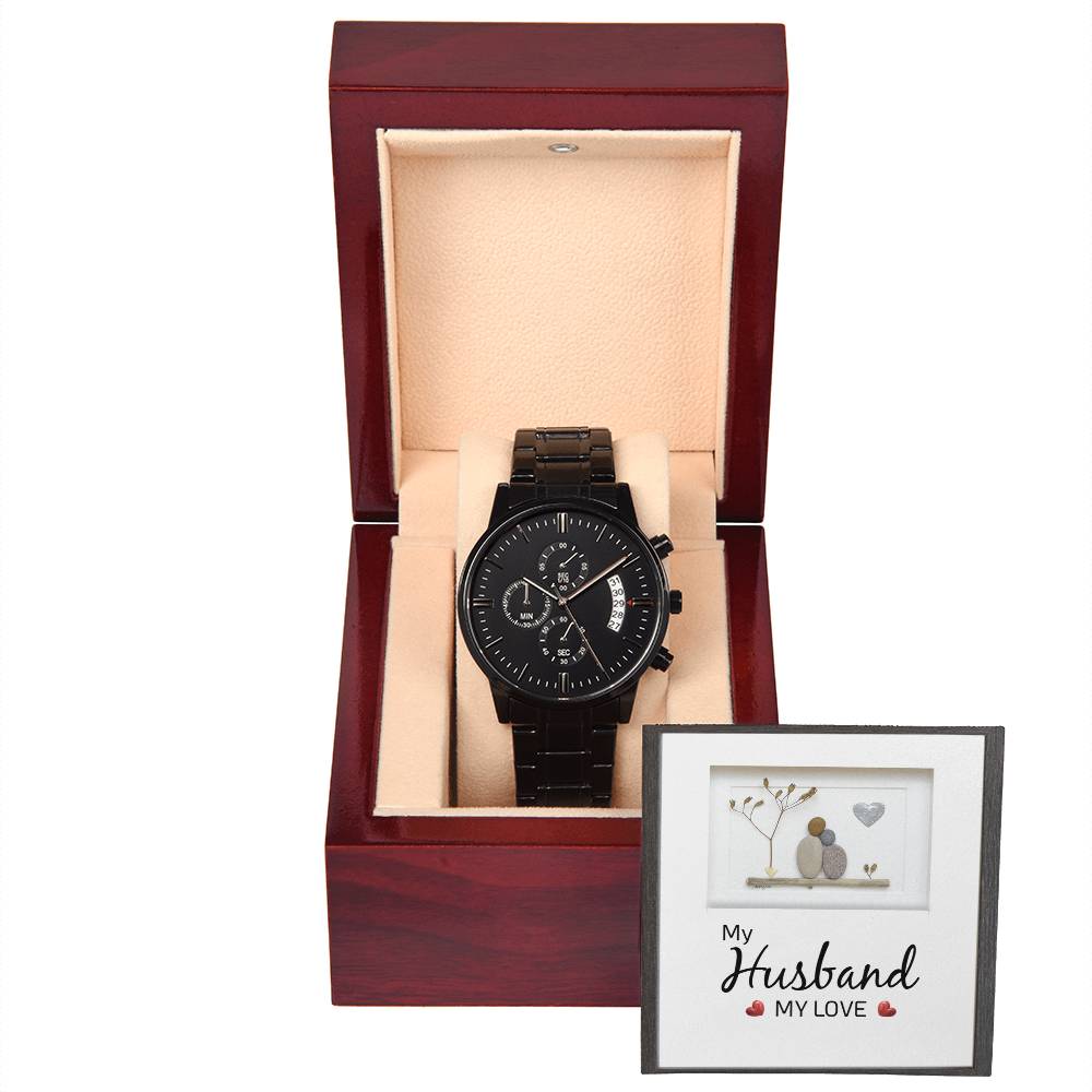 Mein Ehemann Meine Liebe – Schwarze Chronographenuhr