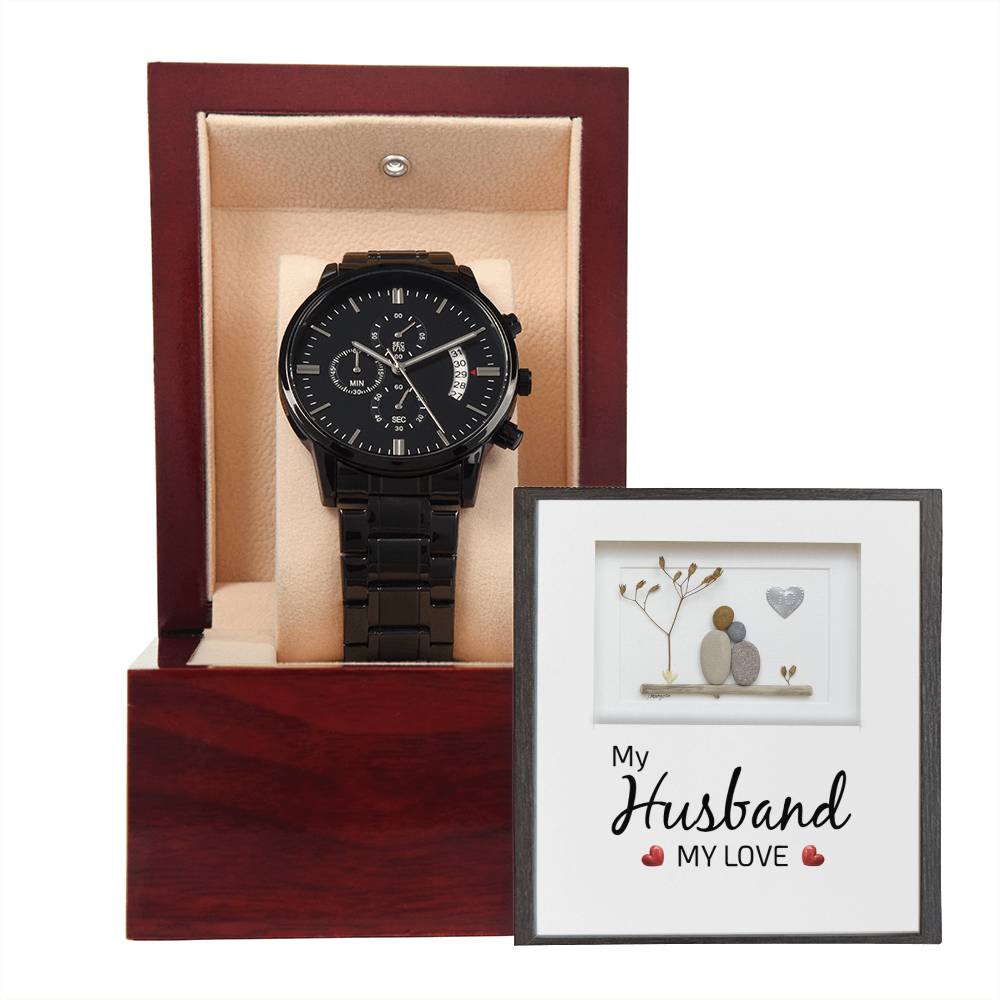 Mein Ehemann Meine Liebe – Schwarze Chronographenuhr