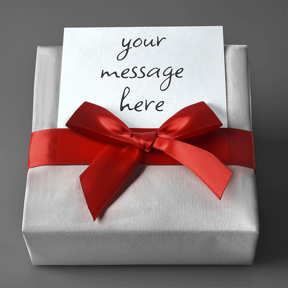Geschenkverpackung mit persönlicher Nachricht
