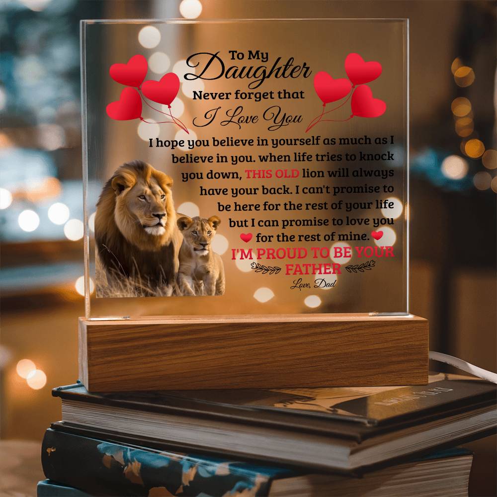 An meine Tochter Old Lion – Acryl Quadrat