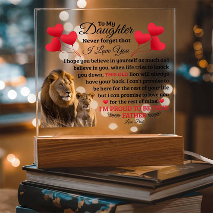 An meine Tochter Old Lion – Acryl Quadrat