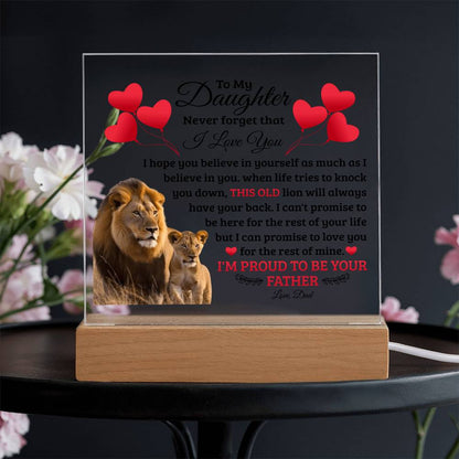 An meine Tochter Old Lion – Acryl Quadrat
