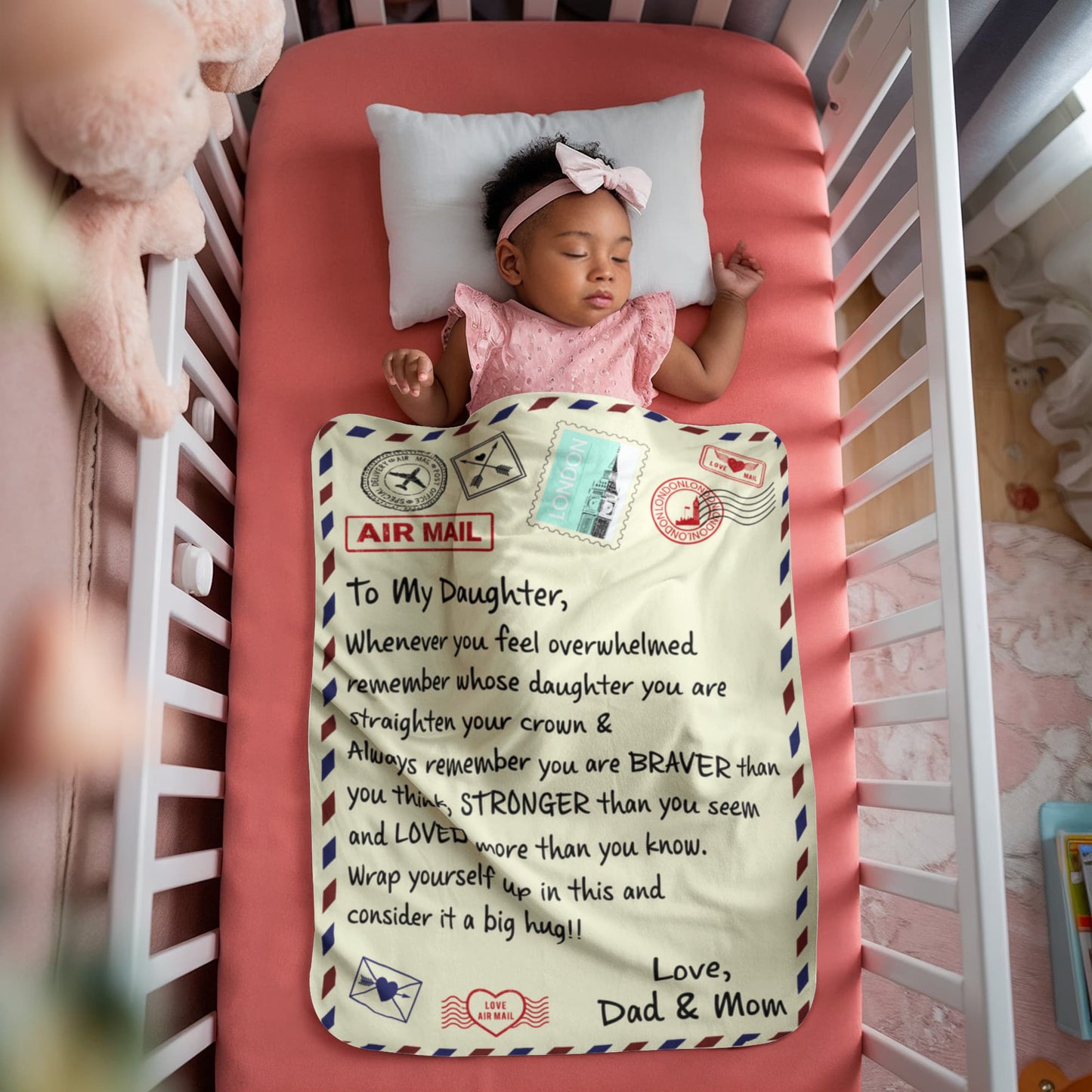An meine geliebte Tochter (von Papa & Mama) – Sherpa-Fleecedecke