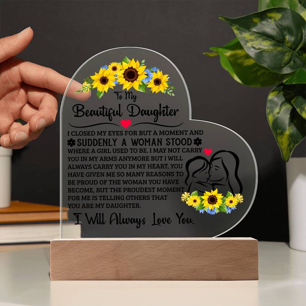 Tochter Stolz – Acryl Herz Plakette