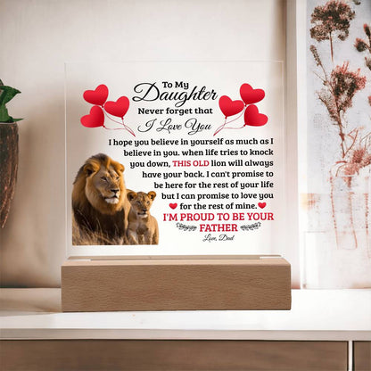 An meine Tochter Old Lion – Acryl Quadrat