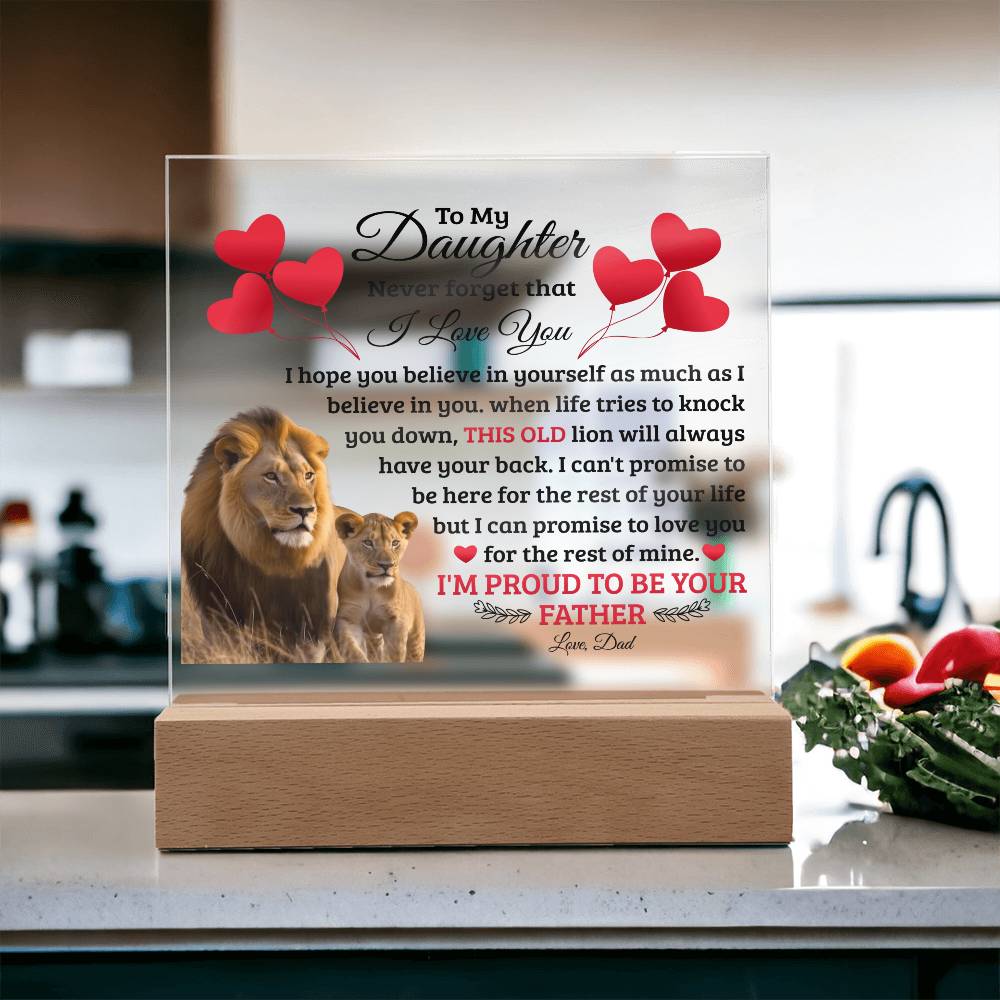 An meine Tochter Old Lion – Acryl Quadrat