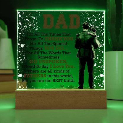 Danke Papa - Acryl quadratisch
