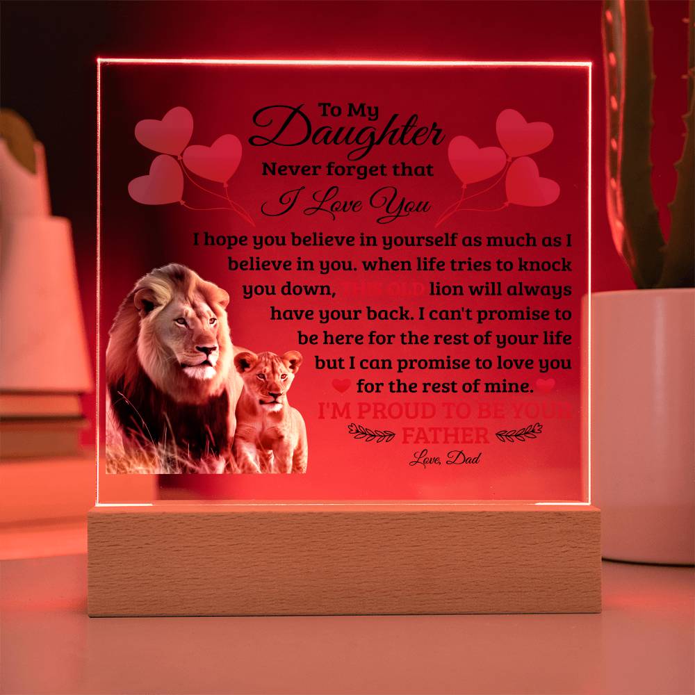 An meine Tochter Old Lion – Acryl Quadrat
