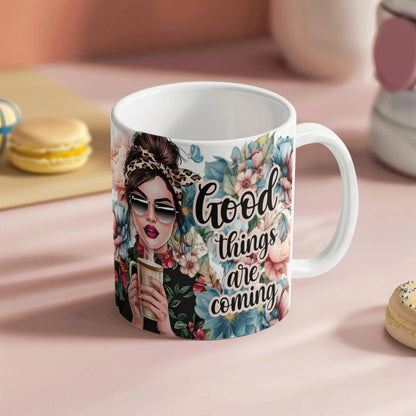Gute Dinge kommen – Keramiktasse