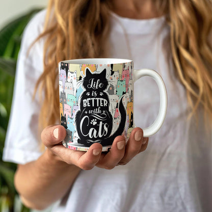 Das Leben ist besser mit Katzen – Keramiktasse