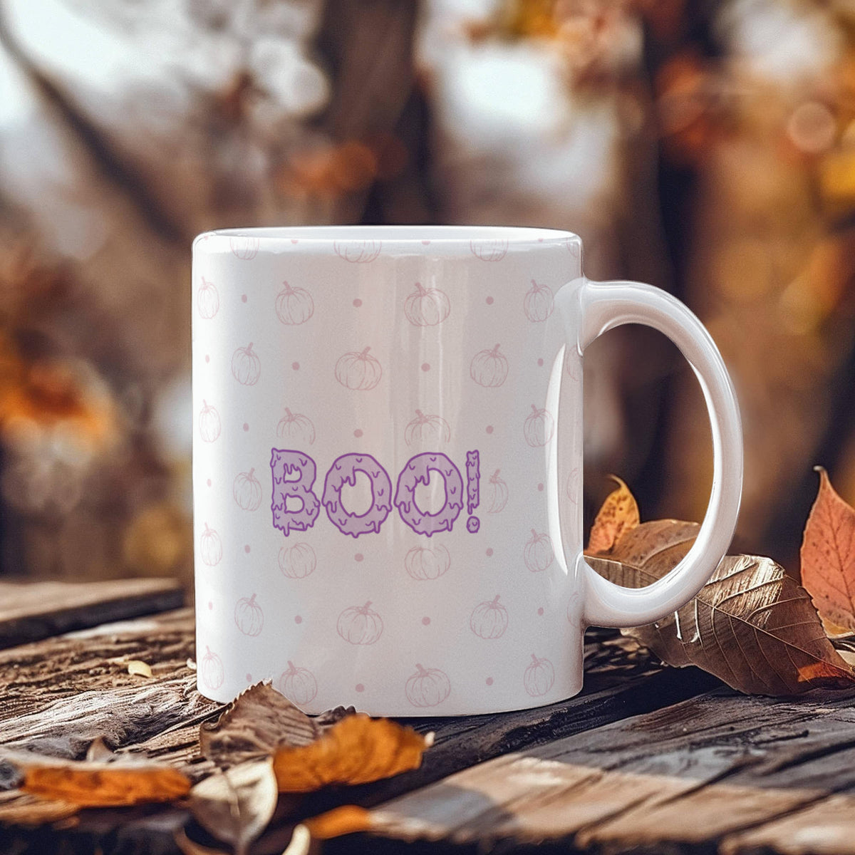Minimalistic Fall Boo! Mug - 11 oz and 15 oz