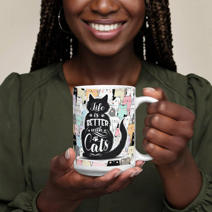 Das Leben ist besser mit Katzen – Keramiktasse
