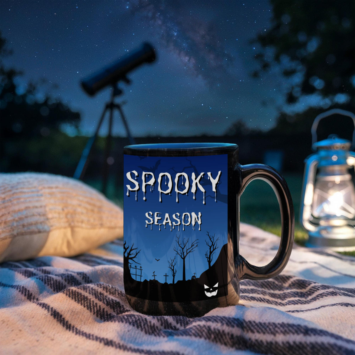 Spooky Blue Graveyard Mug - 11 oz and 15 oz