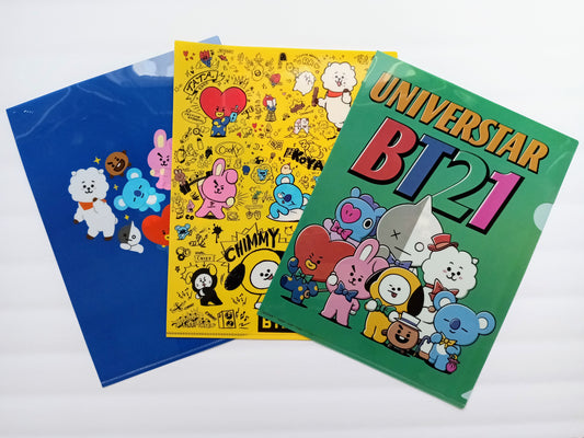 Lovely BT21 Vintage Stationery Slip‑Type File Folder